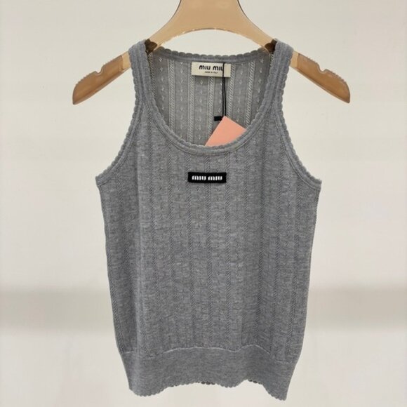 Miu Miu Gray Tank Top - Picture 1 of 2